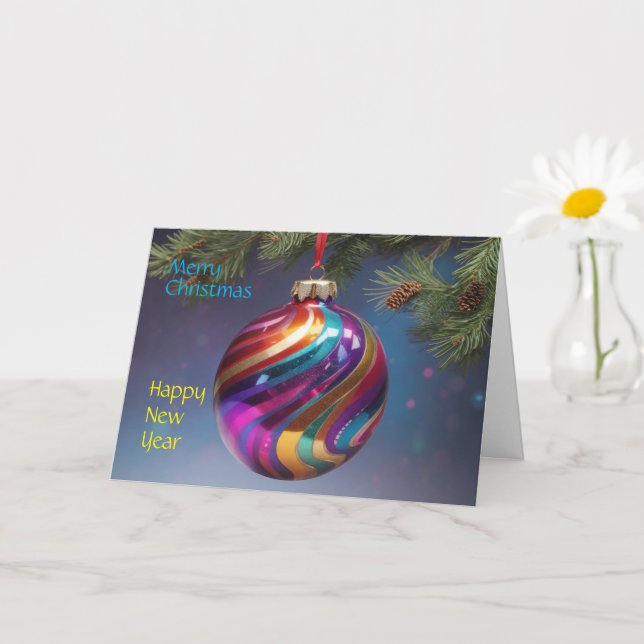 Noël Nouvel An Carte de voeux pliée (Petite plante)