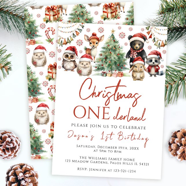 Noël onederland première invitation anniversaire (Créateur téléchargé)