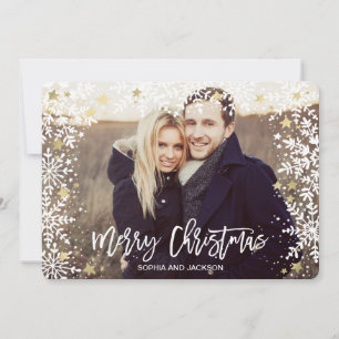 Noël Or Flèches & étoiles CARTE PHOTO