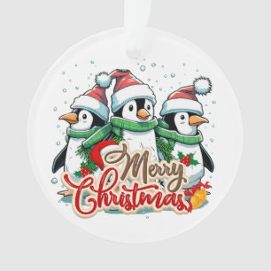 Noël, ornements avec pingouins 05
