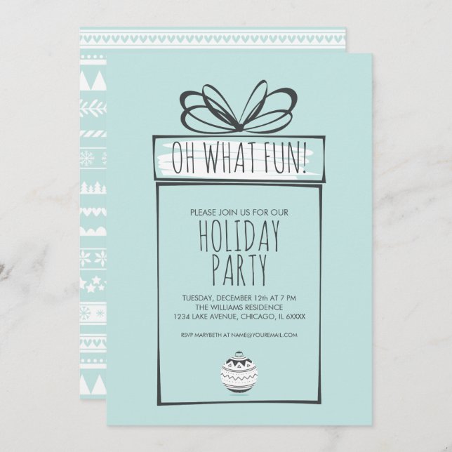 Noël Ornements Fête Invitation (Devant / Derrière)