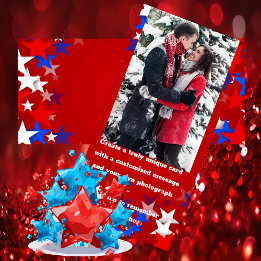 Noël patriotique | Carte photo Holiday USA