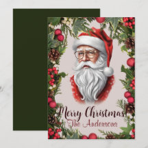 Noël Père Noël 14 Joyeux Noël ! Carte de Noël