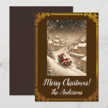 Noël Père Noël 4 Joyeux Noël ! Carte de Noël