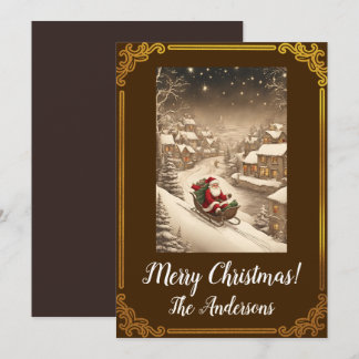 Noël Père Noël 4 Joyeux Noël ! Carte de Noël