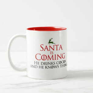 Noël   Père Noël arrive   Drôle Mug
