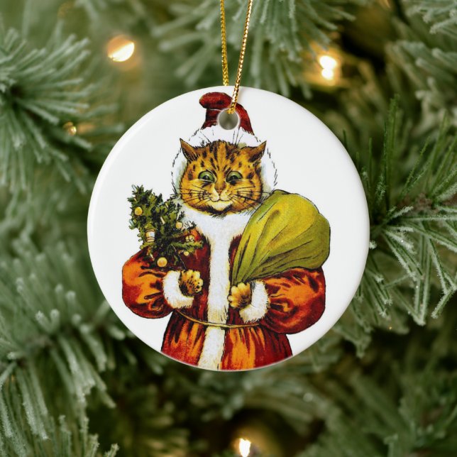 Noël Père Noël Chat de Louis Wain ・ Ornement (Arbre)
