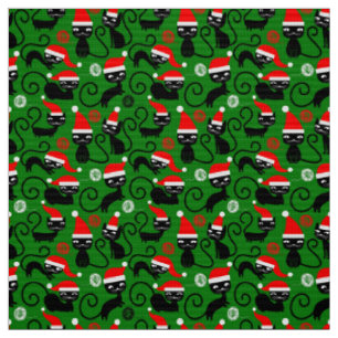 Noël père Noël chats tissu xmas