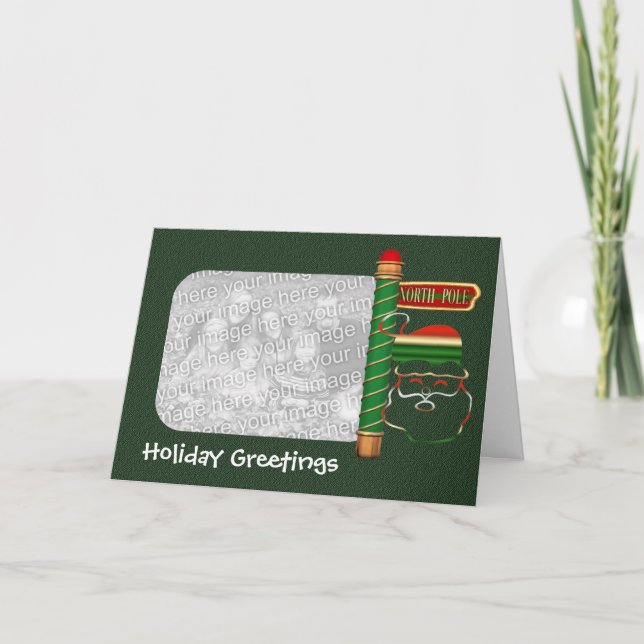 Noël Père Noël Face Carte photo de vacances (Devant)