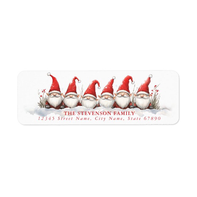 Noël Père Noël Gnome Adresse de retour Étiquettes (Devant)