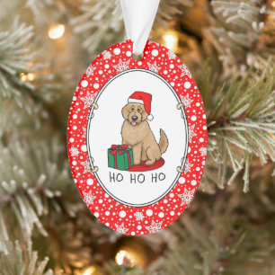 Noël Père Noël Goldendoodle (rouge or) Chien migno