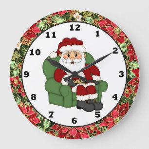 Noël Père Noël Horloge murale