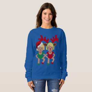 noël père Noël jumeaux emoji femmes sweatshirt