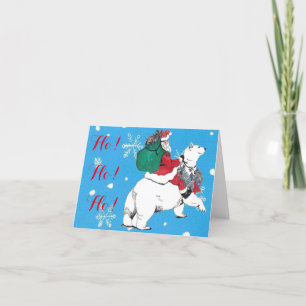 Noël Père Noël & Ours Polaire Carte pliée
