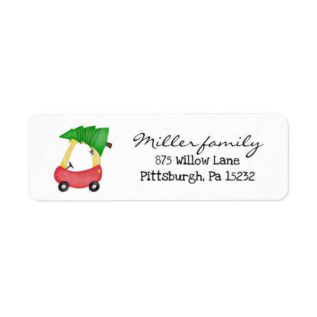 Noël petites tiquettes voiture retour étiquette d' (Devant)