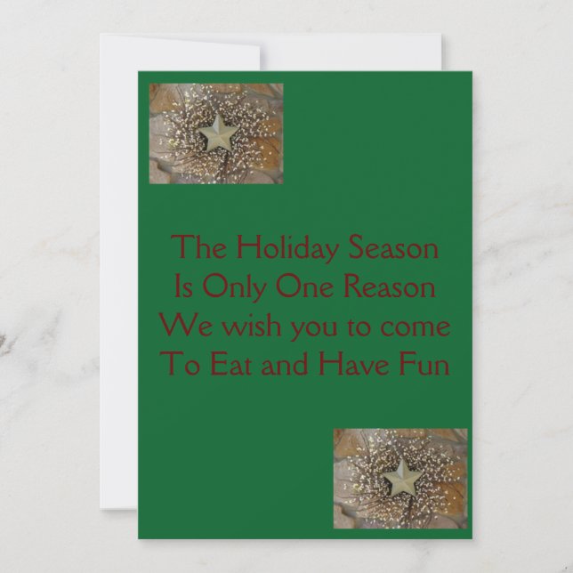 NOËL POEM/WREATH REND LE INVITATION DE FÊTE SPÉCIA (Devant)