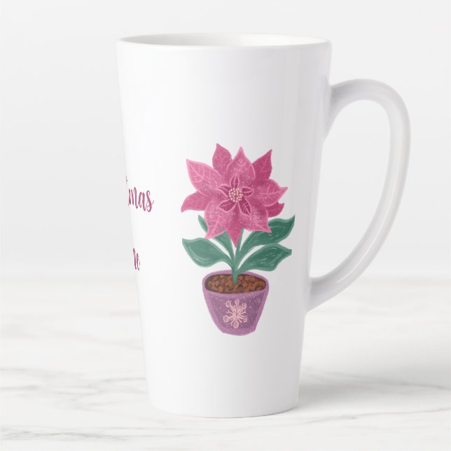 Noël Poinsettia en pot de fleurs Mug (Droite)