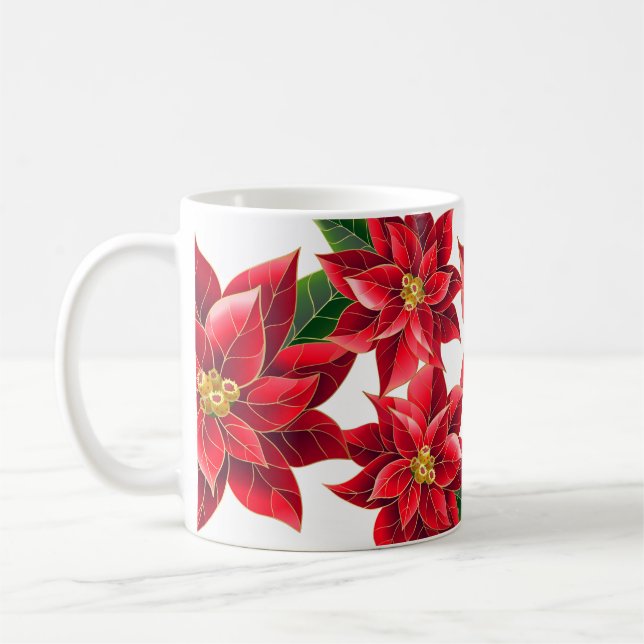 Noël Poinsettias Mug (Gauche)