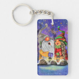 Noël Porte - clé Cadeau Couple Gnomes Chanter