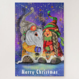 Noël Puzzle cadeau avec chant Gnomes Famille