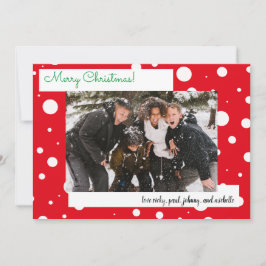 Noël Red neige Holiday 5 Carte photo