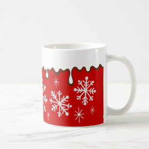 Noël Red Snowflakes Gite café Mug Cadeau