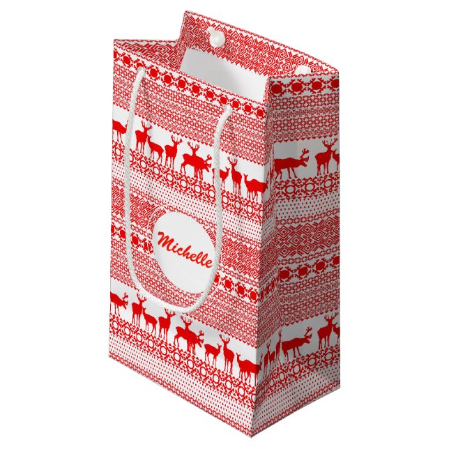 NOËL REIN DEER LAPLAND Sac cadeau MOTIF S (Devant Angle)