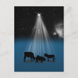 Noël, religieux, nativité, étoiles, carte postale