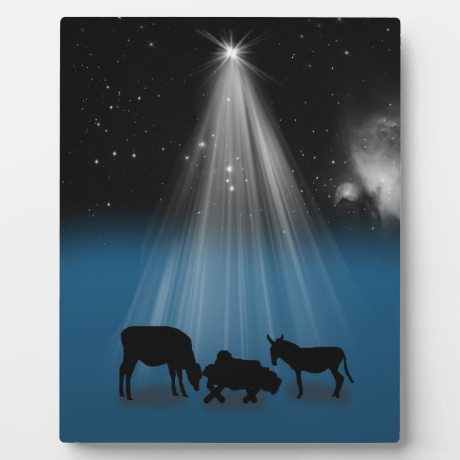 Noël, Religieux, Nativité, Étoiles, Plaque (Devant)