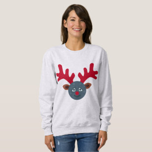 noël renne lune emoji femmes sweatshirt