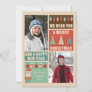 Noël rétro, Carte photo de vacances