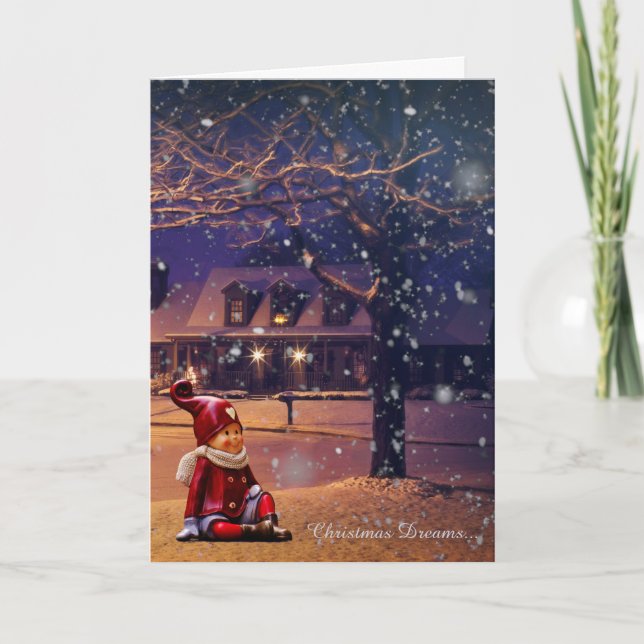 Noël rêve la carte de vacances d'Elf (Devant)