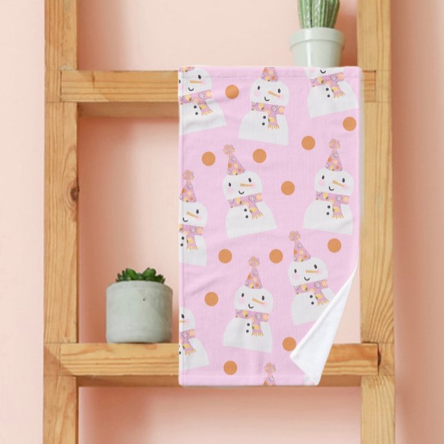 Noël rose mignon Polka Dot Snowman (Créateur téléchargé)