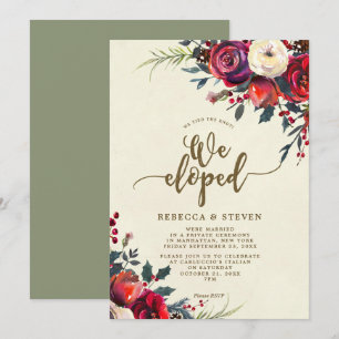 noël rose moderne nous avons elopé invitation