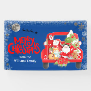 Noël Rouge Camion Nom de famille Bannière