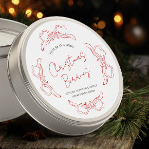 Noël Rouge et blanc Étiquette de produit festif d'