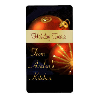 Noël Rouge & Or Cuisine Traite Étiquette de cuisso