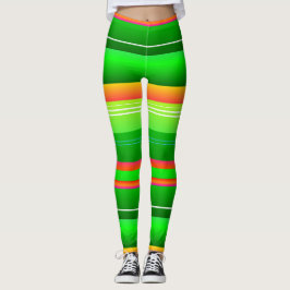 Noël rouge vert créatif rayé Leggings