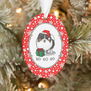 Noël Santa Hat Pomeranian (tri-couleur) mignonne