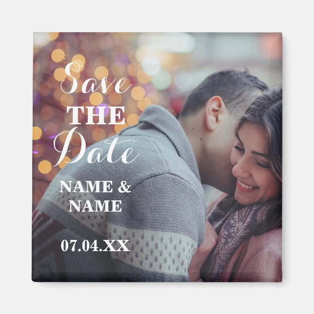 Noël Sauvez la date Mariage du couple Magnet (Devant)