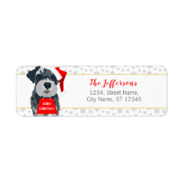 Noël Schnauzer Chien Santa Hat Étiquettes de adres