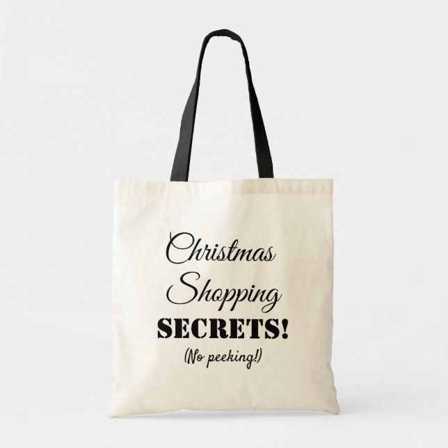 Noël Shopping Sac fourre-tout noir et blanc (Devant)
