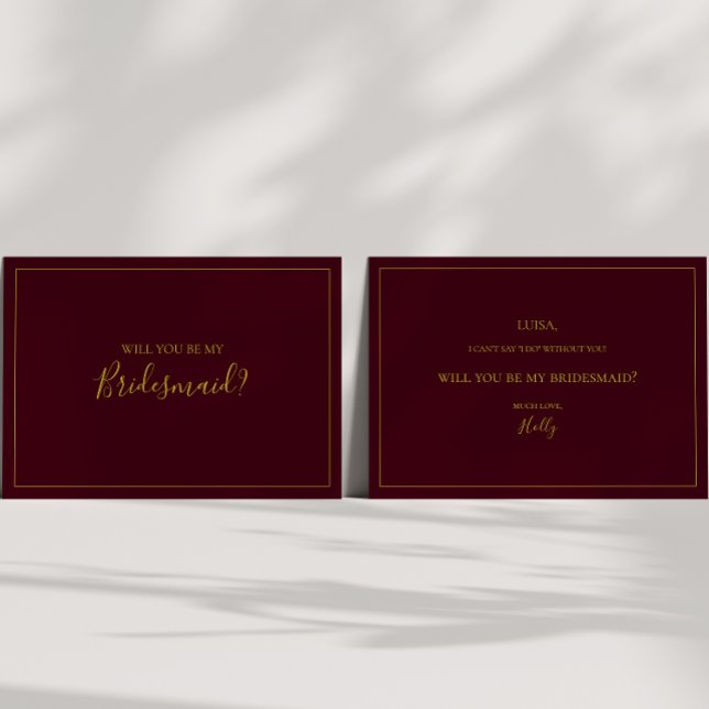 Noël simple | Carte de proposition Red Bridesmaid (Créateur téléchargé)