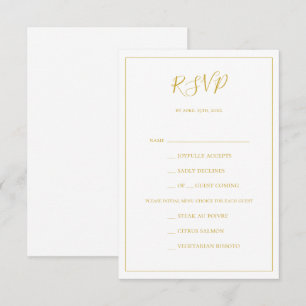 Noël simple et élégant Menu blanc Choix RSVP