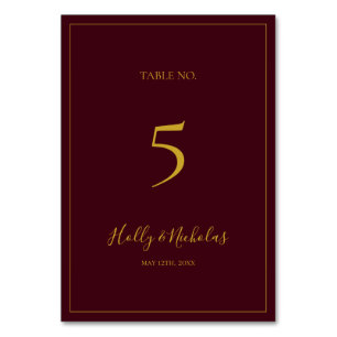 Noël simple et élégant   Numéro de table rouge