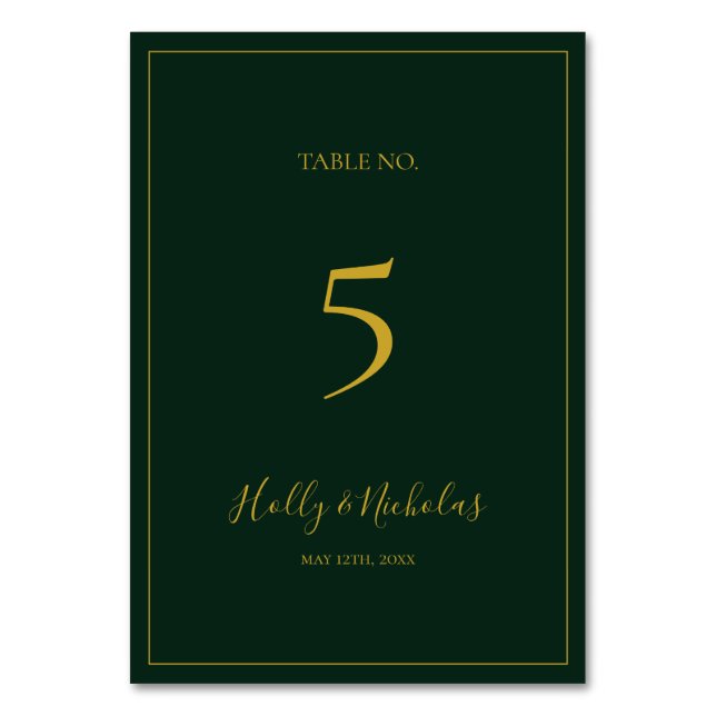 Noël simple et élégant | Numéro de table verte (Par défaut)