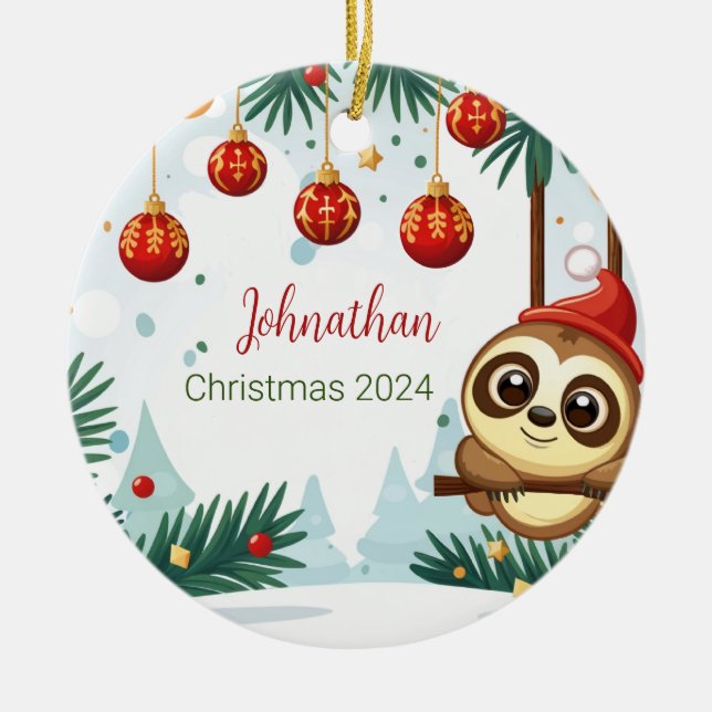 Noël Sloth Ornement personnalisé (Devant)
