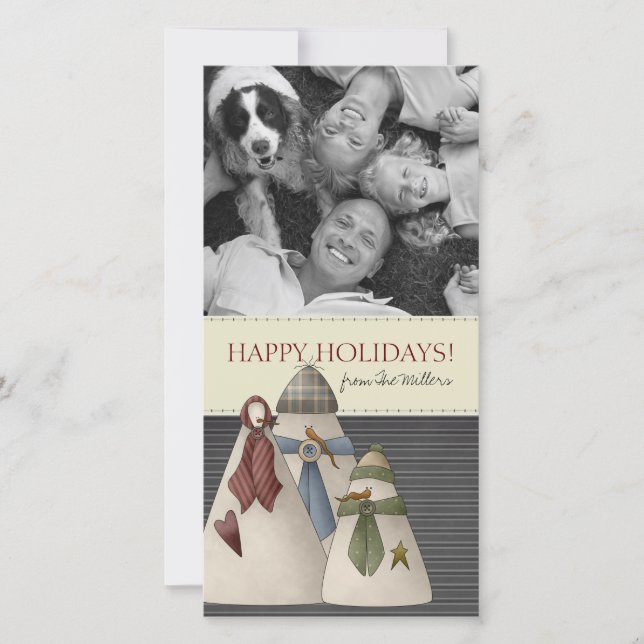 Noël Snowman Cartes photos (Devant)