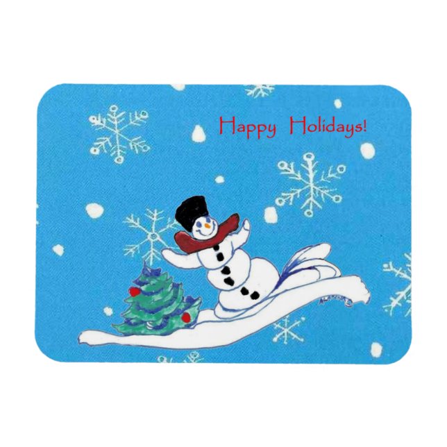 Noël Snowman Holiday Flex Magnet (Horizontal)