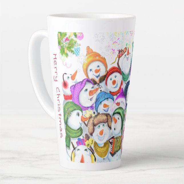Noël Snowman Party Latte Mug (Angle gauche)